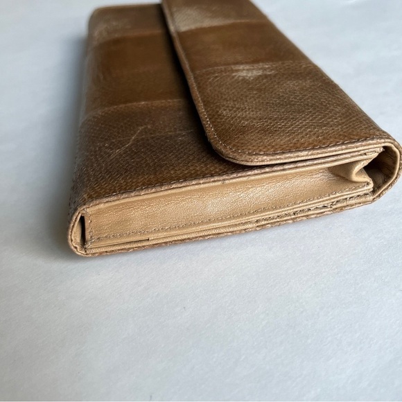 Vintage Wallet Trifold Wallet Genuine Salmon Leather Long Wallet Clutch - Picture 10 of 13